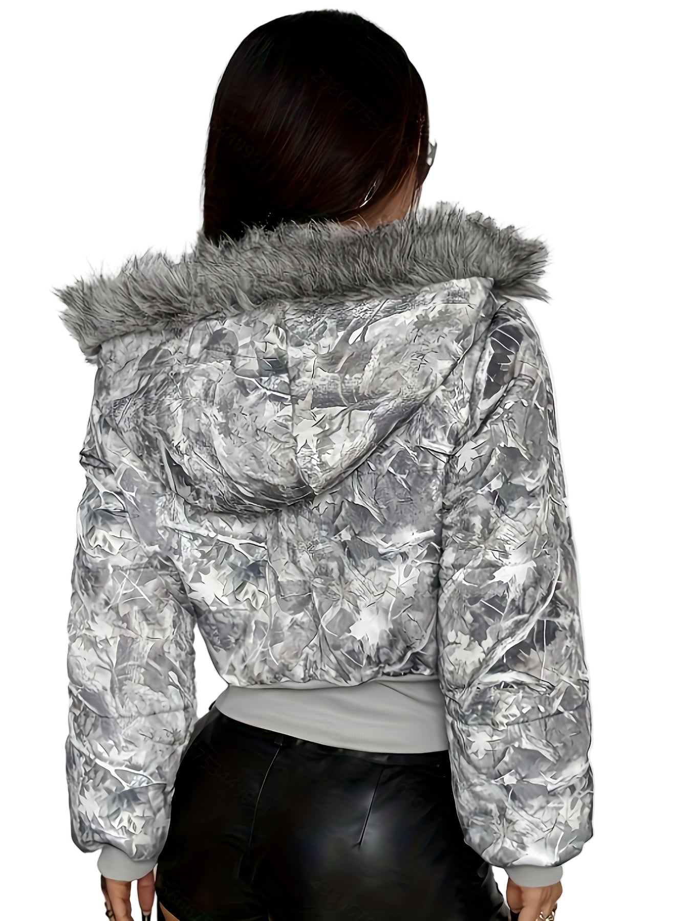 Cropped Jacket with Fur Hood